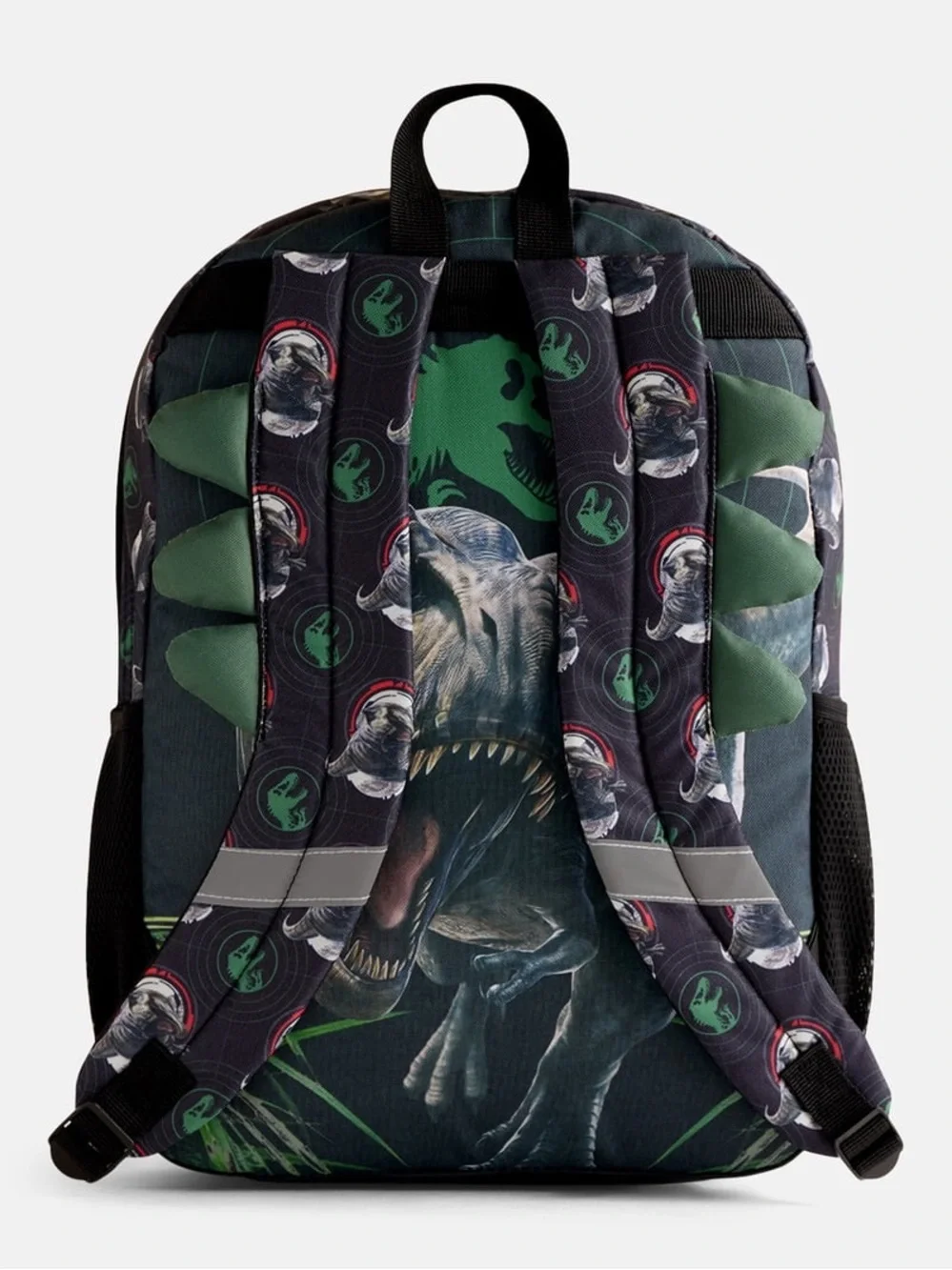 Jurassic Park T-Rex Kids Backpack Set - Black & Green Dino Print WH5